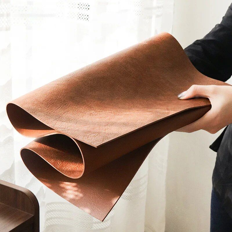 Luxury Cowhide Grain Leather Table Mat – Multipurpose, Eco-Friendly Desk and Table Accessory