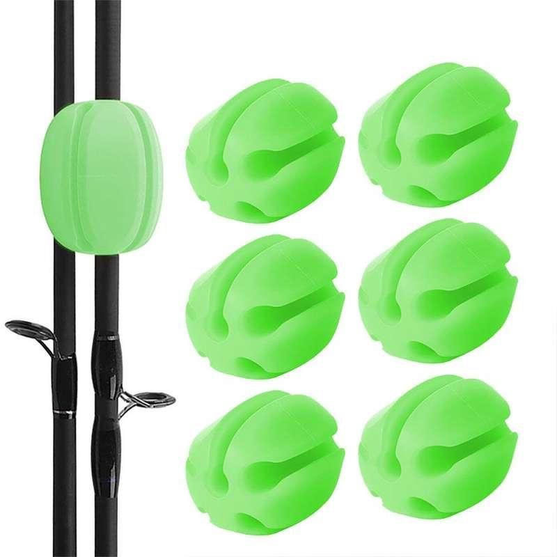 Multi-Size Silicone Fishing Rod Holder Straps - 6 Piece Set