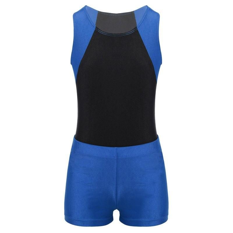 Boys Gymnastics Sleeveless Bodysuit & Shorts Set - Quick-Dry, Stretchy, Active Training Gear