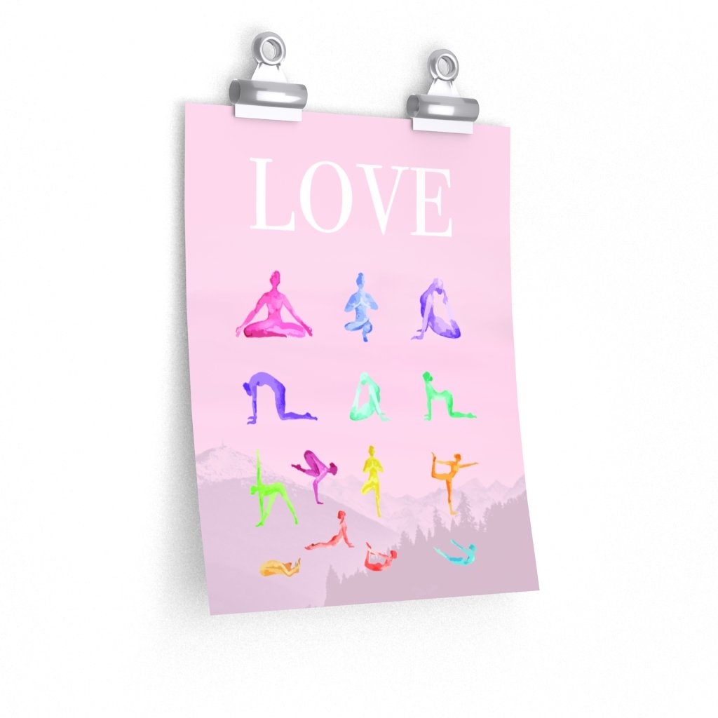 Love Yoga 14 Poses Premium Matte Poster