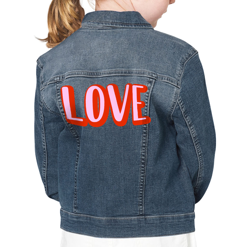 Love Kids' Denim Jacket - Kawaii Jean Jacket - Cool Denim Jacket for Kids