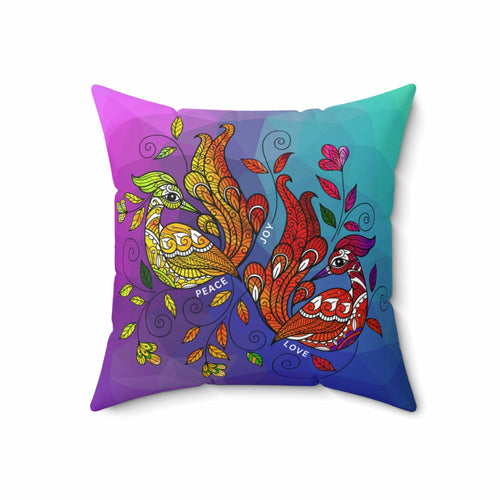 Uniquely You Decorative Throw Pillow Cover, Multicolor Wild Peacocks