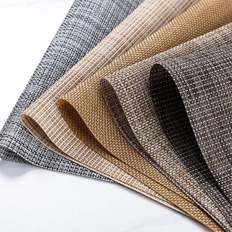 Elegant & Durable PVC Weave Place Mats - Eco-Friendly, Washable Table Pads for Home & Outdoor Use