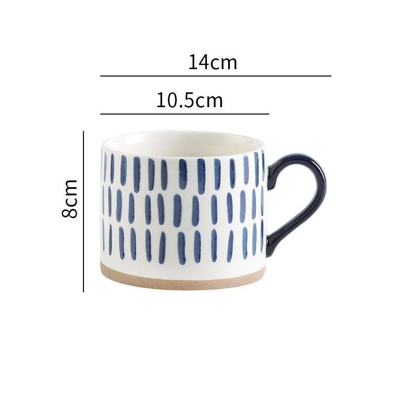 450ML Nordic-Inspired Ceramic Coffee Mug - Japanese Style Large Capacity Cup for Milk, Oatmeal, Breakfast