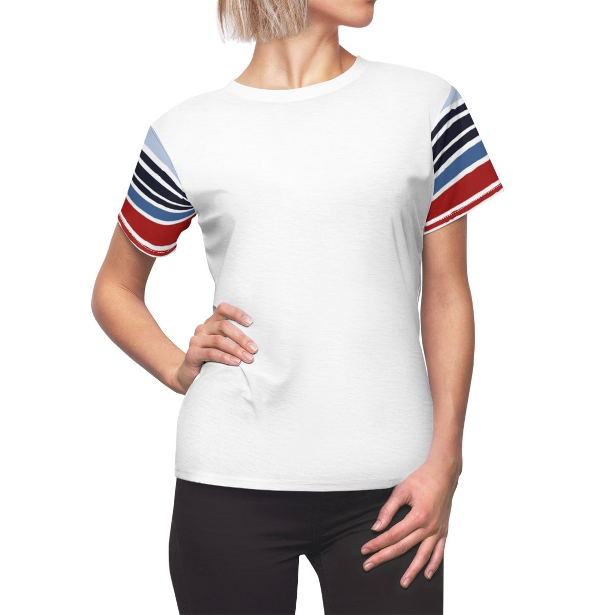 Women's Red White Blue Striped Top