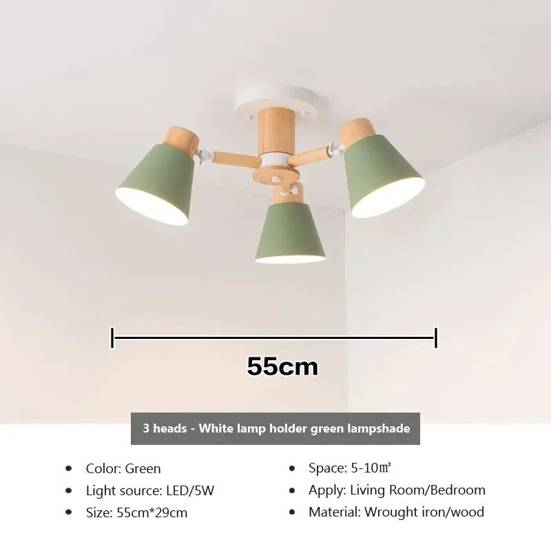 Modern Nordic Solid Wood LED Ceiling Chandelier for Diverse Settings