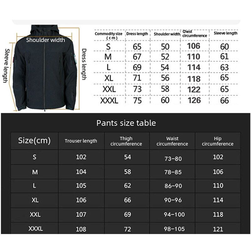 Thermal Tactical Outdoor Jacket Set: Windproof, Waterproof & Quick-Dry