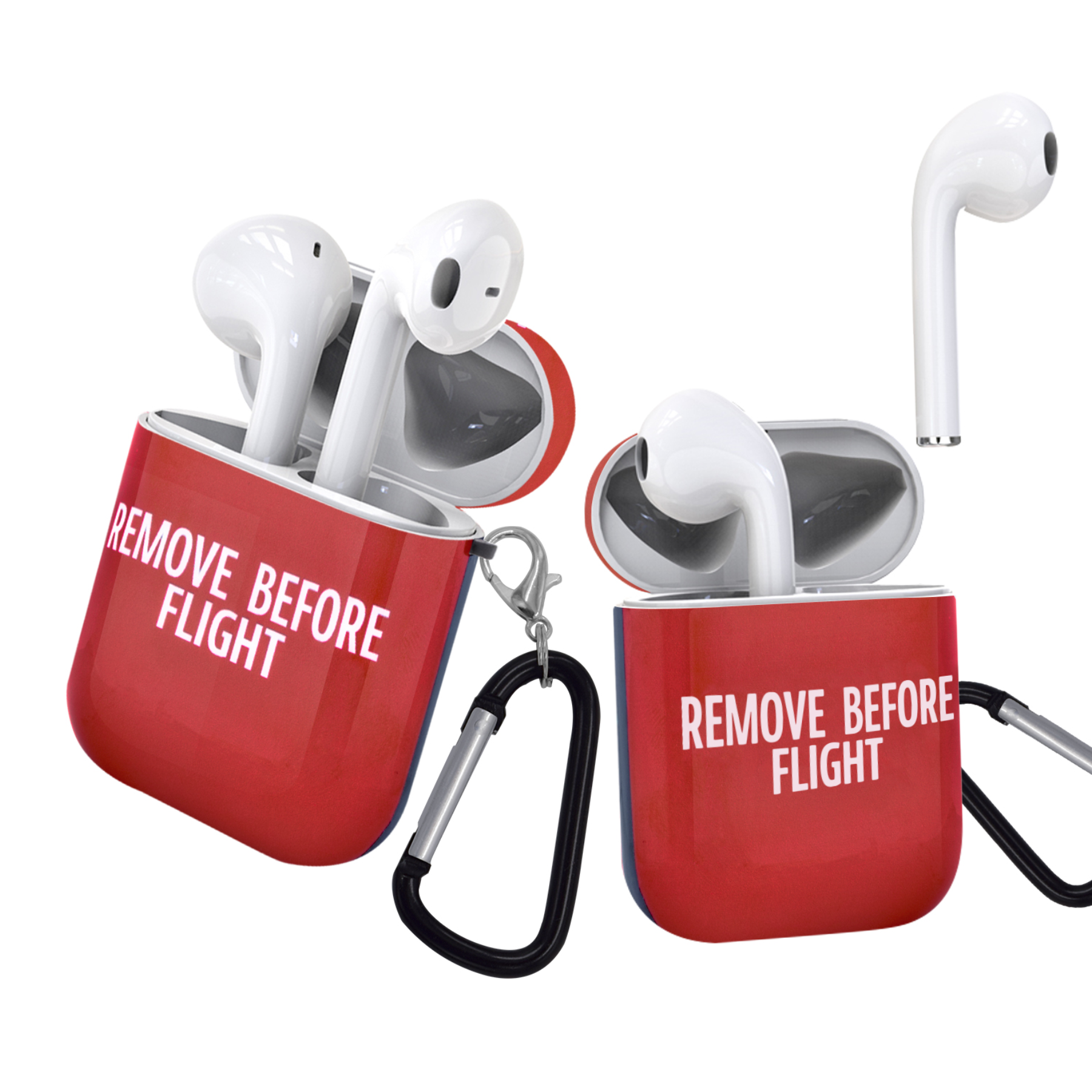 Iconic Red Remove Before Flight Aviation Apple AirPods 1 & 2 Case