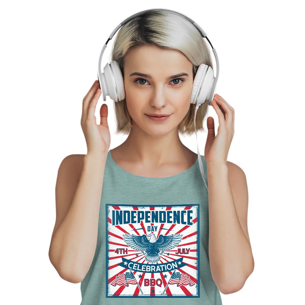 Women's Muscle Independence Day Celebration Tank - Vintage Independence Day Tank - Patriotic Tank