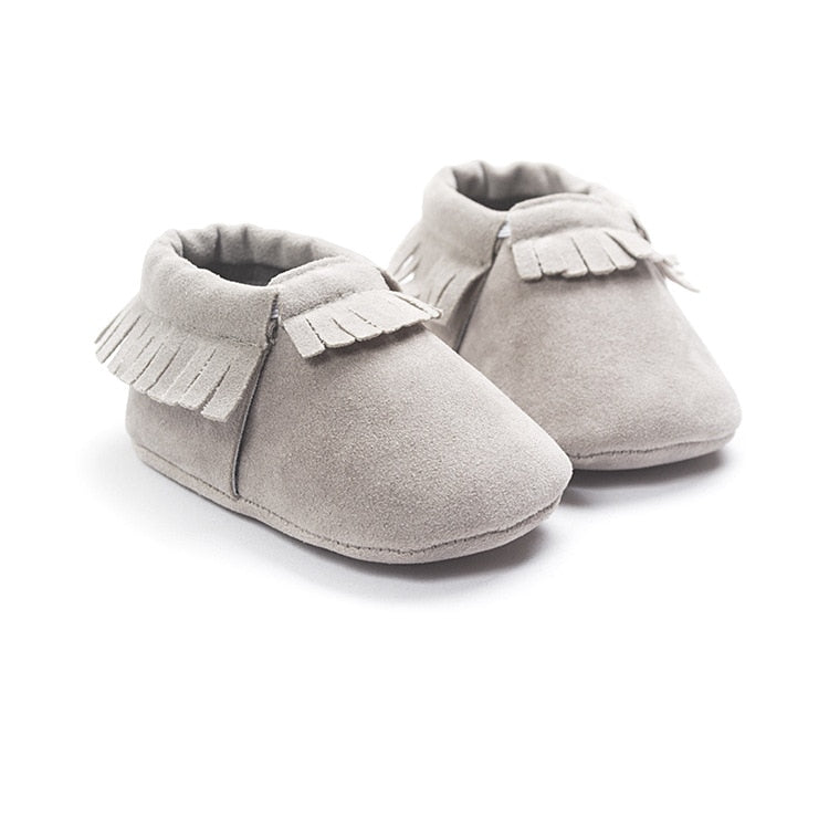 PU Suede Leather Newborn Baby Moccasins Shoes | Ivory Max