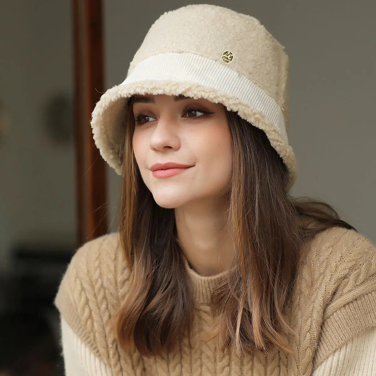 Chic Imitation Lamb Wool Ear Basin Hat