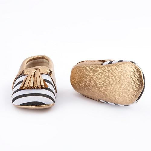 Grace Gold Baby Moccasins