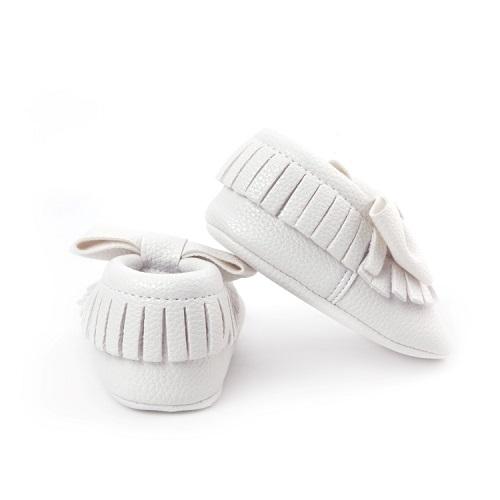 Willow White Baby Moccasin Shoes - Sugar Tease