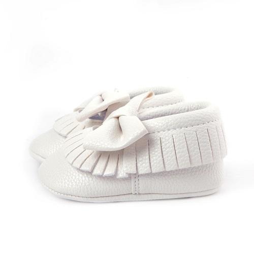 Willow White Baby Moccasin Shoes - Sugar Tease