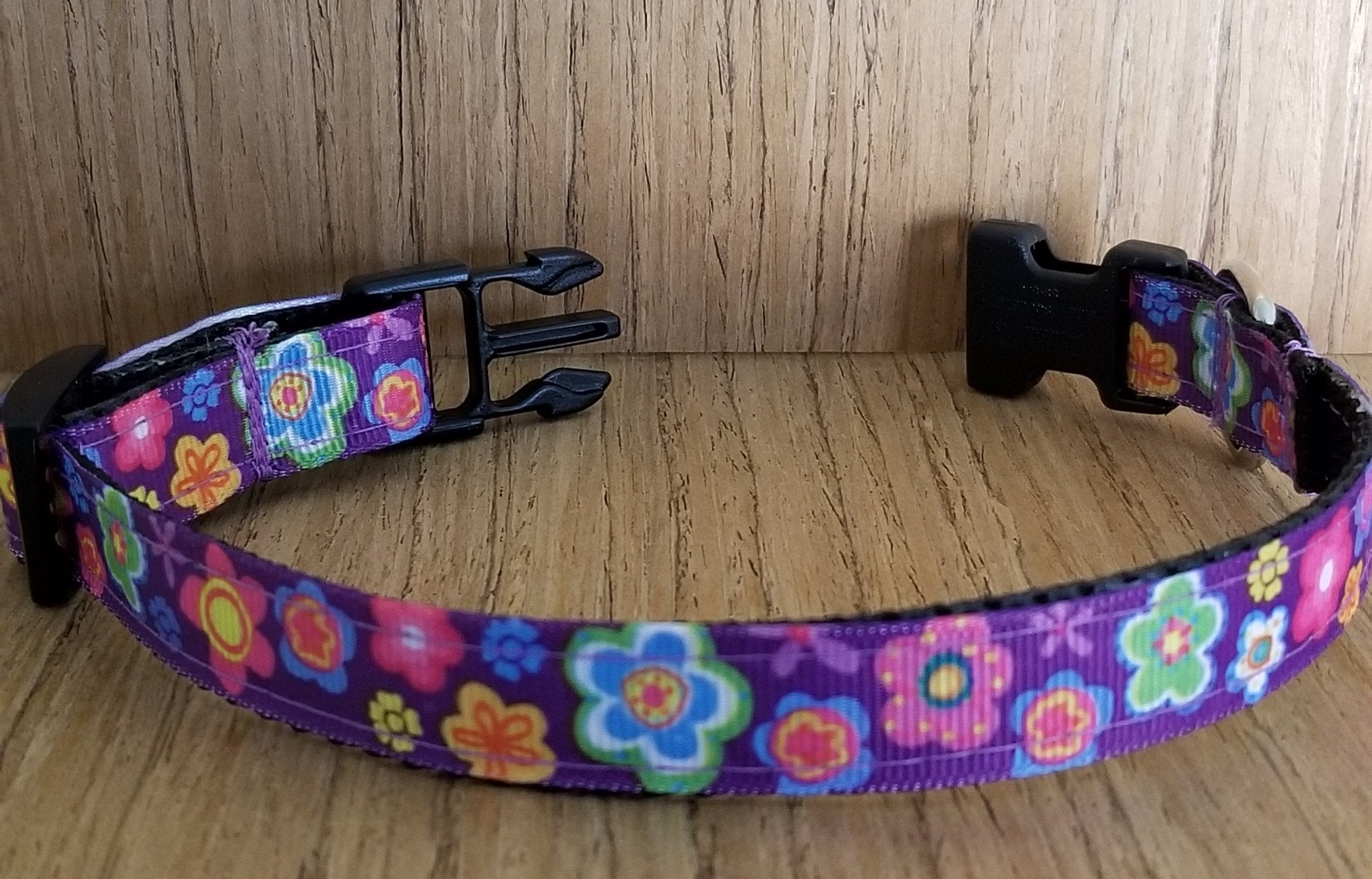 Leash/ Small/ Colorful Flowers with Purple