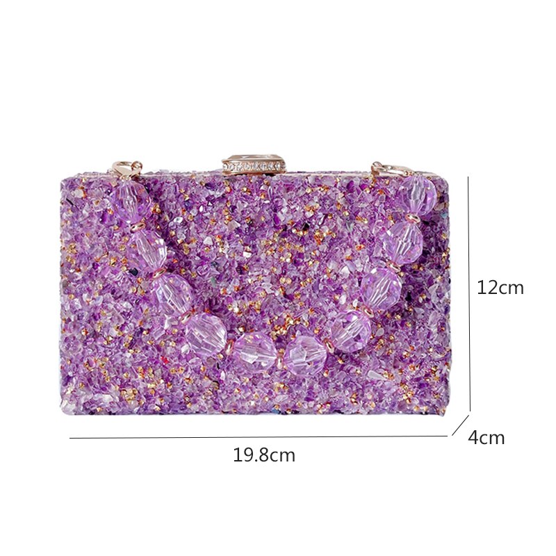 Jeweled Handbag 2022 New Stone Pattern Acrylic Evening Bag Crossbody