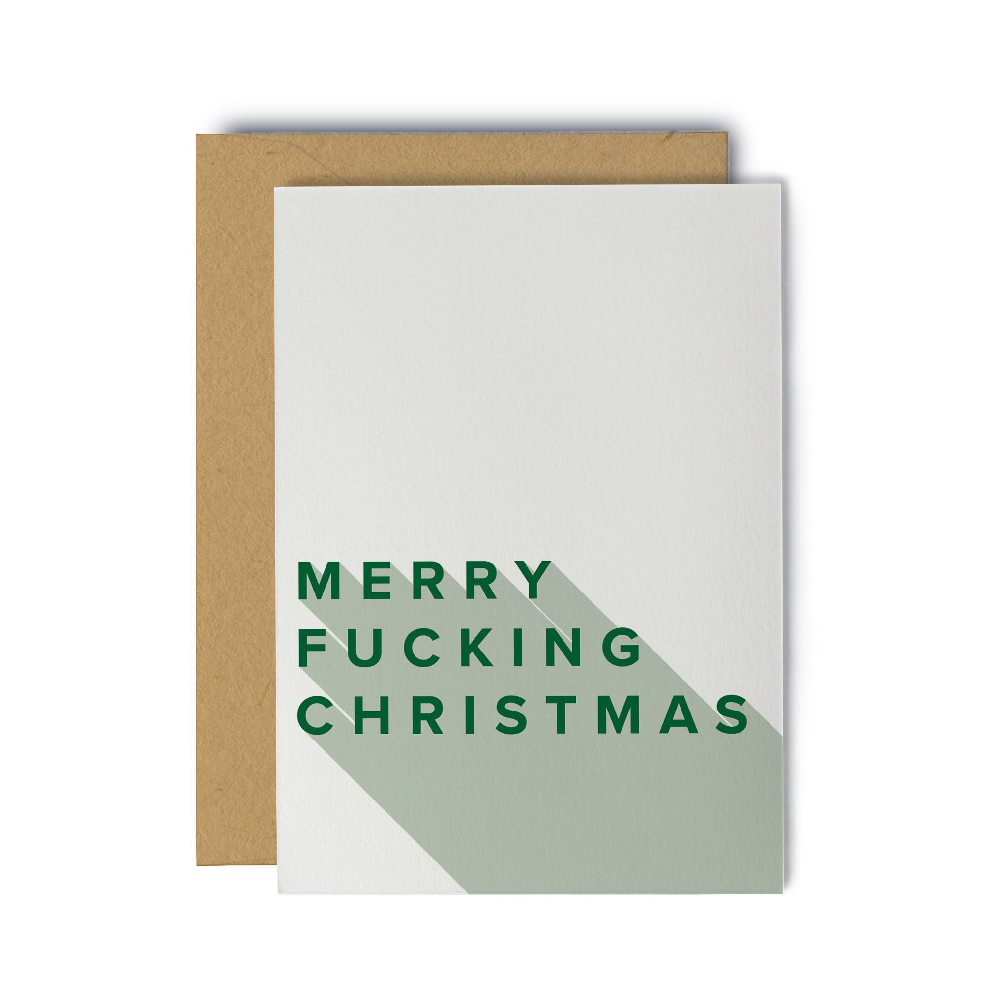 Merry Fucking Christmas - Funny Christmas Holiday Card with Kraft | Red Asteria