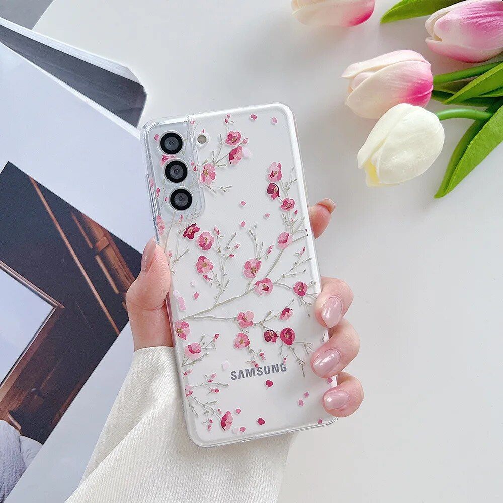 Ultra Clear Floral Painted Silicone Phone Case for Samsung Galaxy S Series