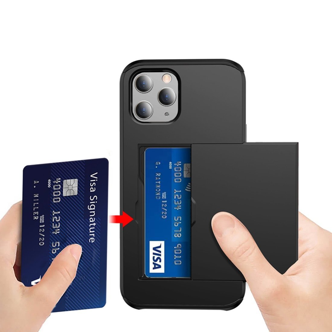 AMZER Hybrid Credit Card Case With Holster for iPhone 12 Pro