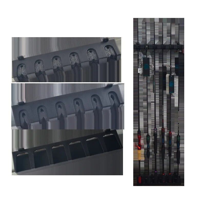 Space-Saving 6-Rod Vertical Fishing Pole Rack