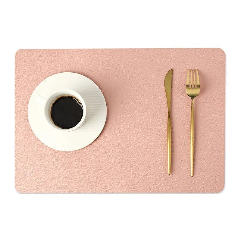 Elegant Double-Sided Leather Table Mat - Waterproof, Heat-Resistant Placemat for Dining Elegance