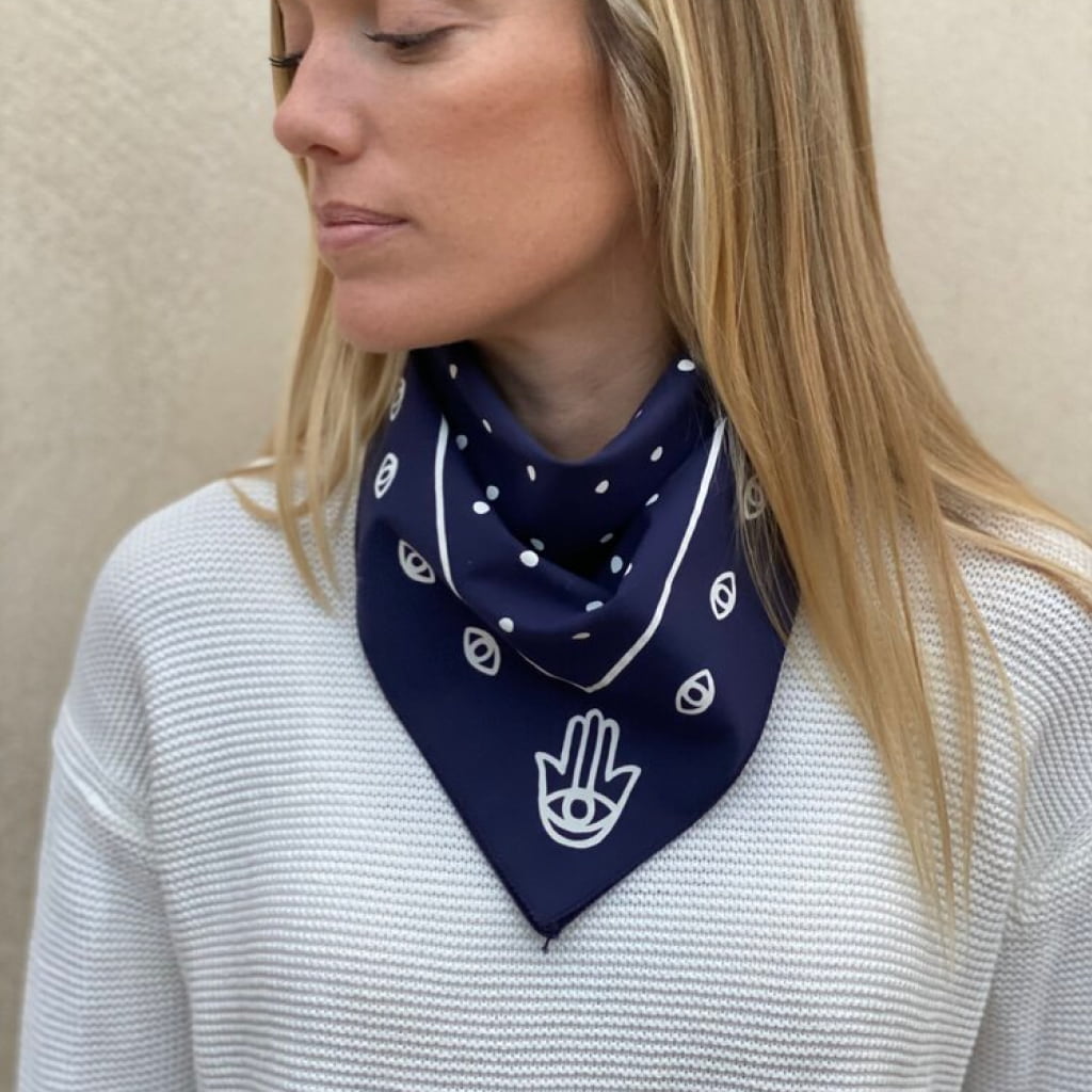 Hamsa & Dots Navy Bandana