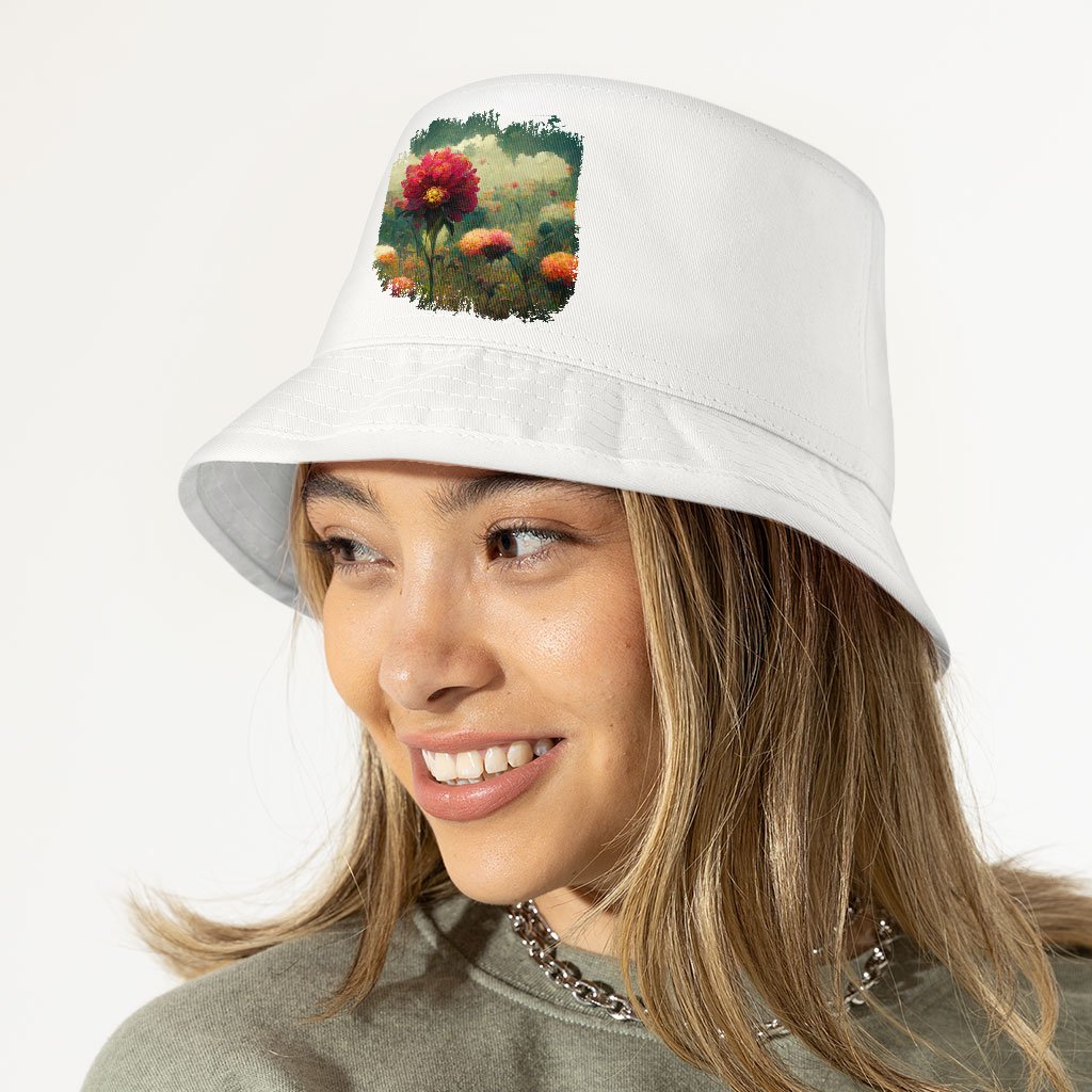 Flower Dahlia Bucket Hat - Nature Hat - Colorful Bucket Hat