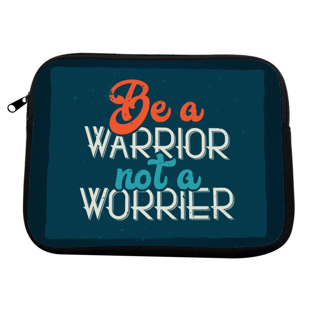 Be a Warrior Not a Worrier MacBook Pro 14" Two-Sided Sleeve - Funny Laptop Sleeve - Printed MacBook Sleeve