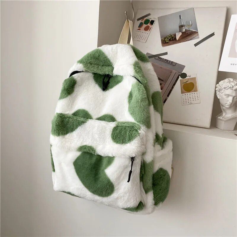 Chic Heart Plush Backpack