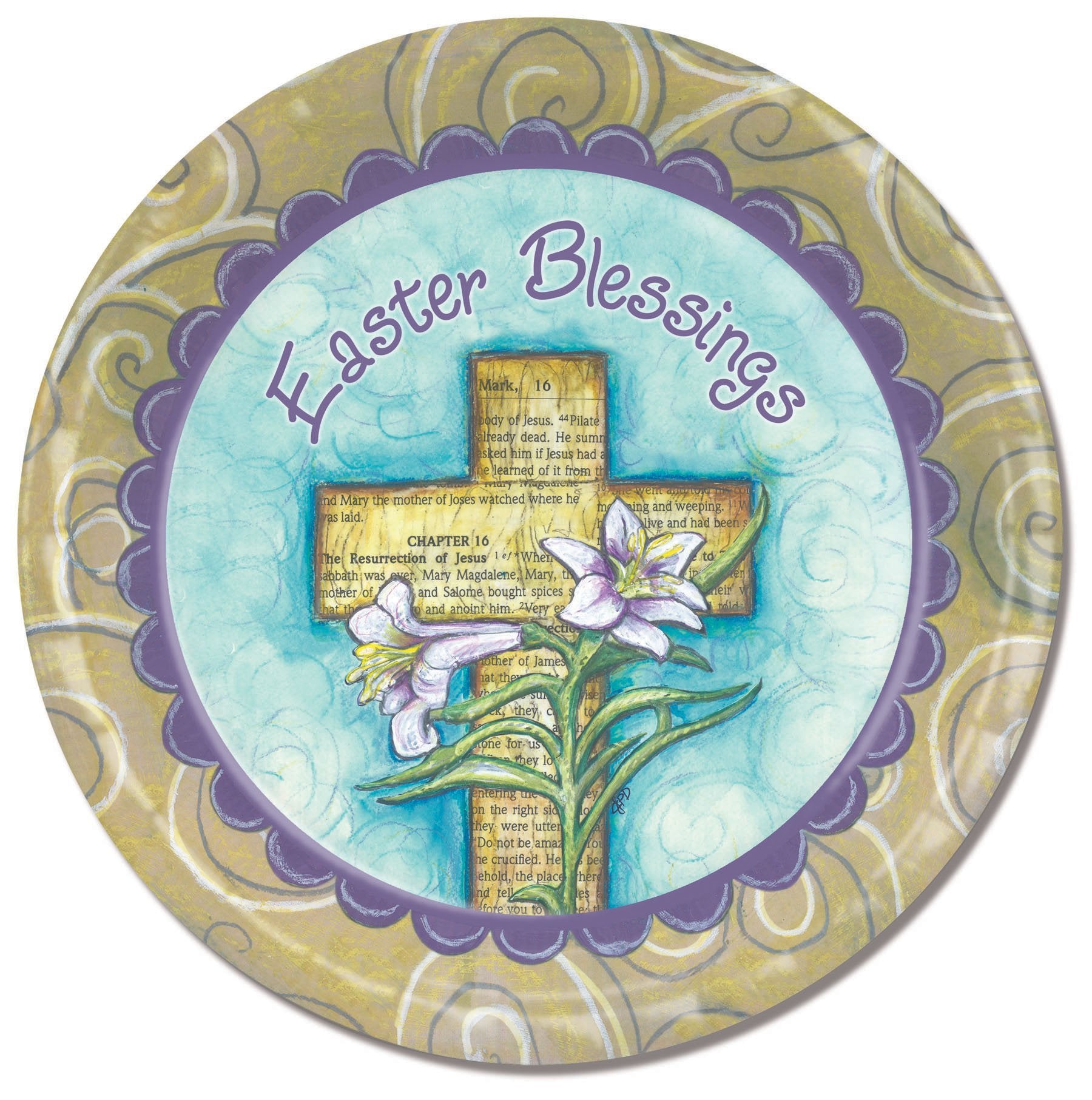 Easter Blessings with Scripture Paper Plate | Ivory Vanilla