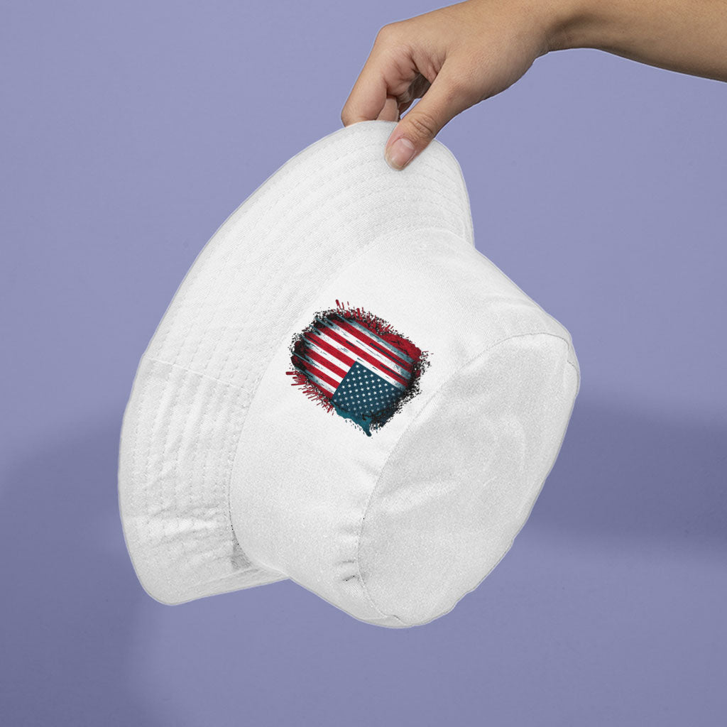 USA Flag Bucket Hat - Patriotic Hat - Cool Art Bucket Hat