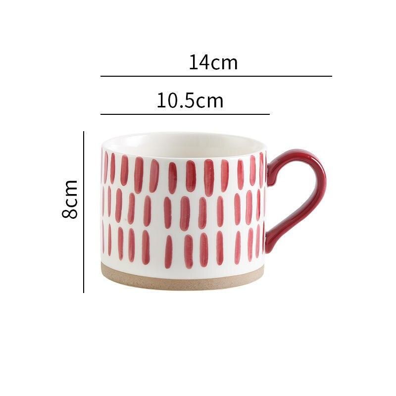 450ML Nordic-Inspired Ceramic Coffee Mug - Japanese Style Large Capacity Cup for Milk, Oatmeal, Breakfast