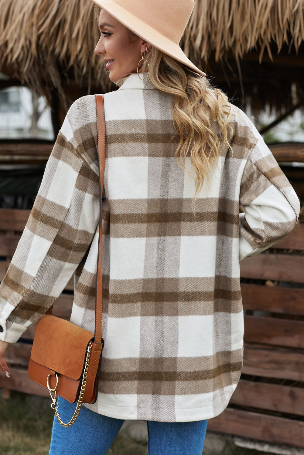 Plaid Dropped Shoulder Pocket Shacket (more color options)