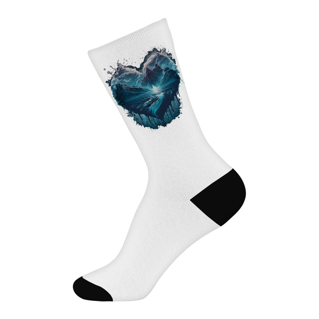 Ice Print Socks - Graphic Novelty Socks - Beautiful Crew Socks