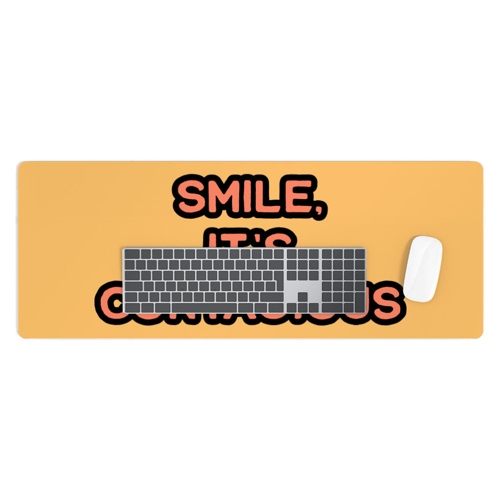 Smile Desk Mat - Funny Desk Pad - Cool Trendy Laptop Desk Mat