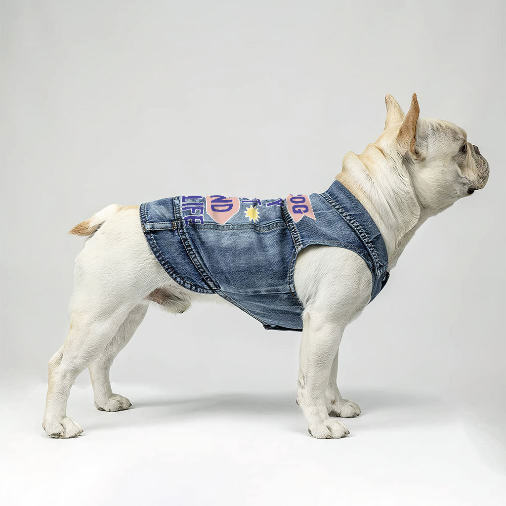 My Dog Is My Best Friend Dog Denim Vest - Cute Dog Denim Jacket - Art Dog Clothing