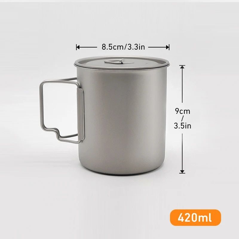 Titanium Camping Mug - Portable Outdoor Cookware with Tableware