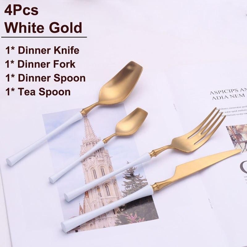 Elegant 24-Piece Gold Stainless Steel Cutlery Set