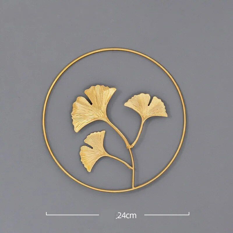 Luxury Ginkgo Leaf Metal Wall Art