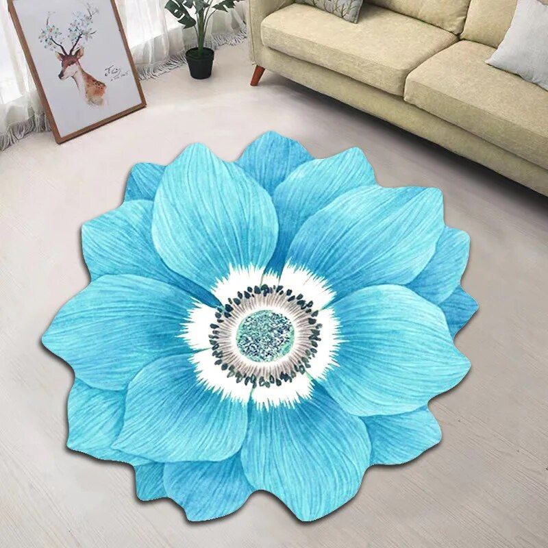 Flower Shaped Carpet Bedroom Bedside Rug