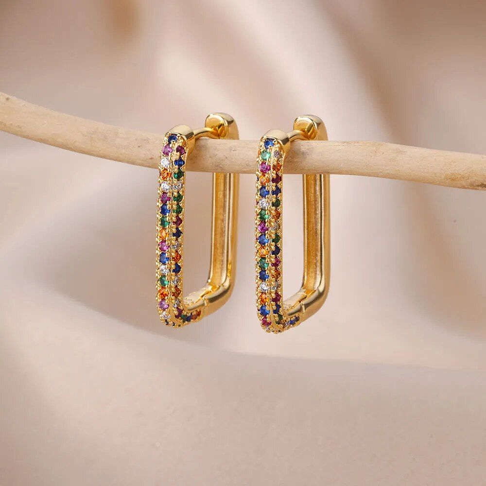 Zircon Hoop Earrings