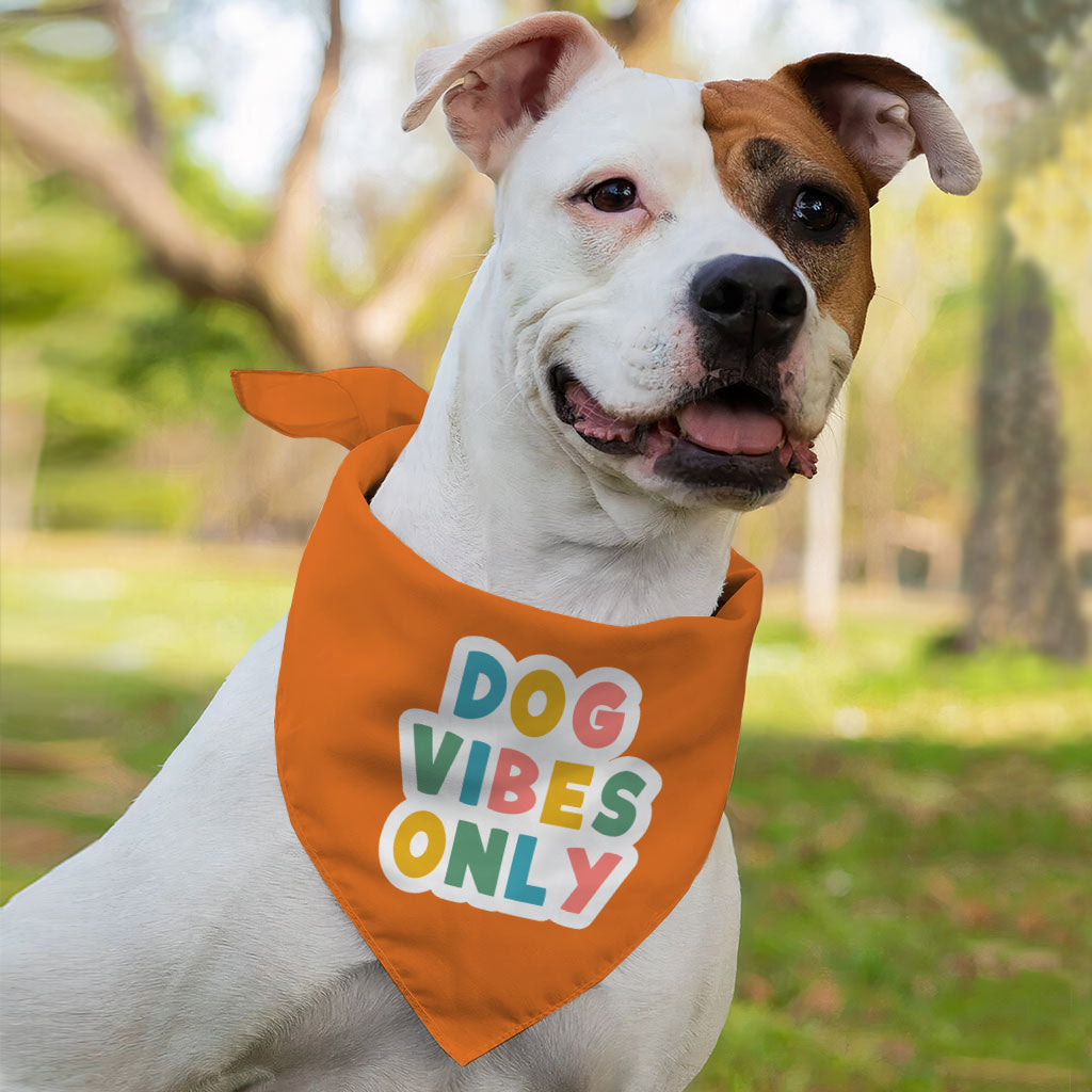 Dog Vibes Only Pet Bandana - Word Art Dog Bandana - Cute Pet Scarf