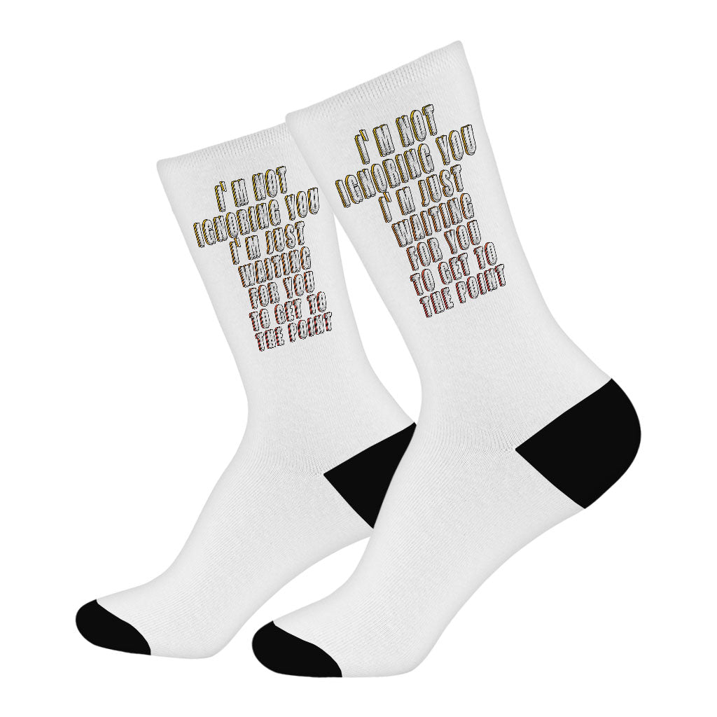 Sarcastic Funny Socks - Best Quote Novelty Socks - Cool Print Crew Socks