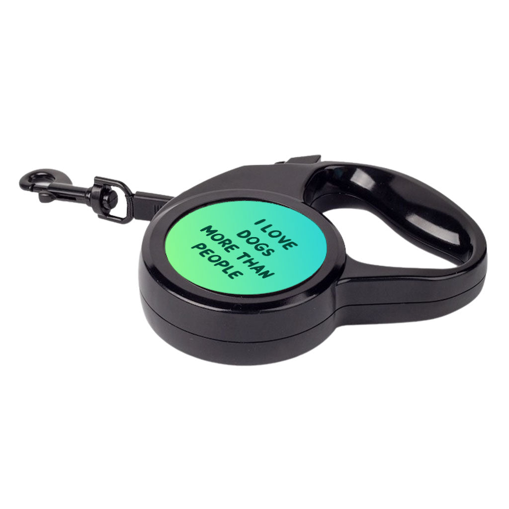 I Love Dogs Retractable Pet Leash - Printed Leash - Quotes Dog Leash