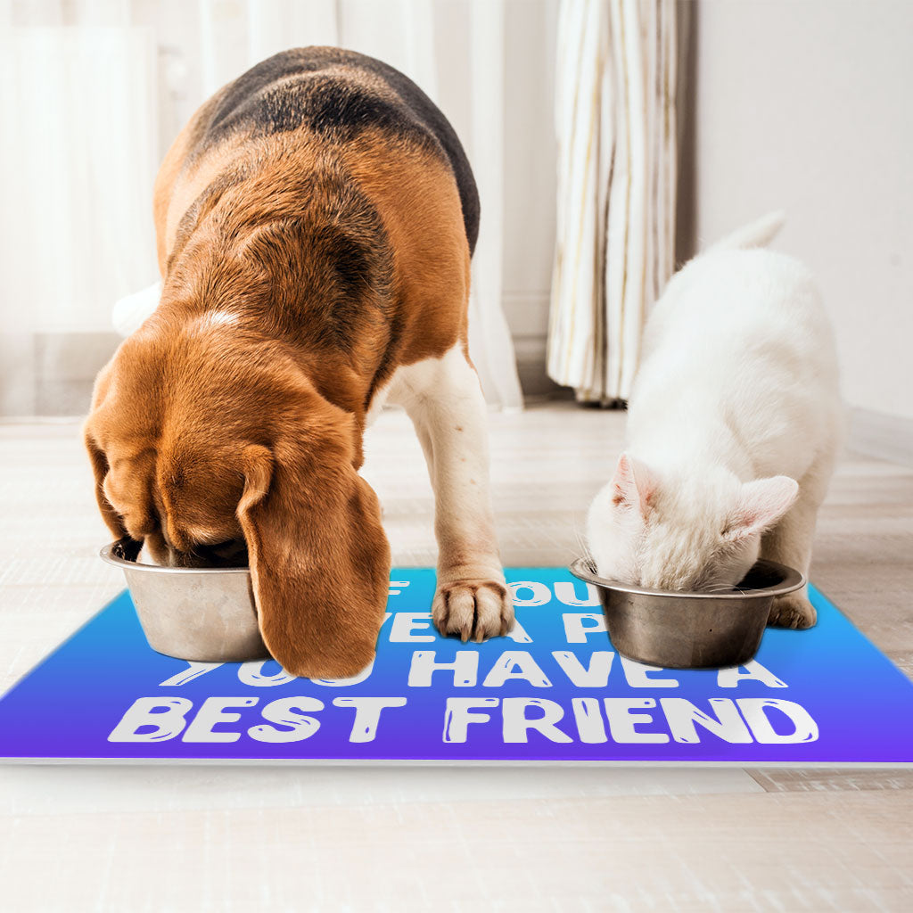 Cute Design Pet Food Mat - Quote Anti-Slip Pet Bowl Mat - Best Print Pet Feeding Mat