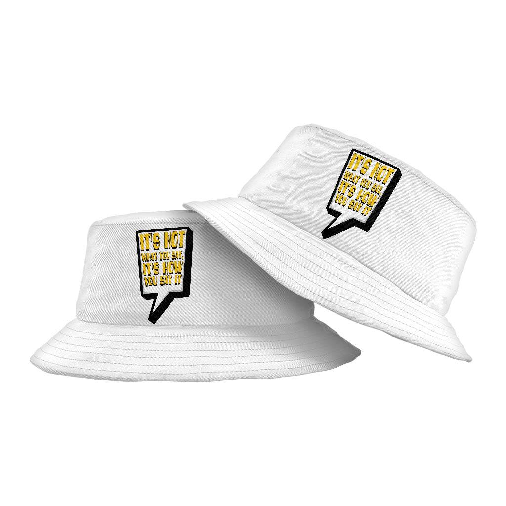 Quote Printed Bucket Hat - Best Print Hat - Themed Bucket Hat