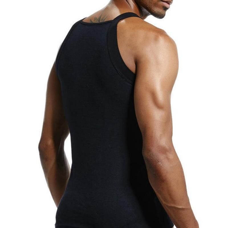 Men's Square-Cut Cotton Ribbed Tank Tops