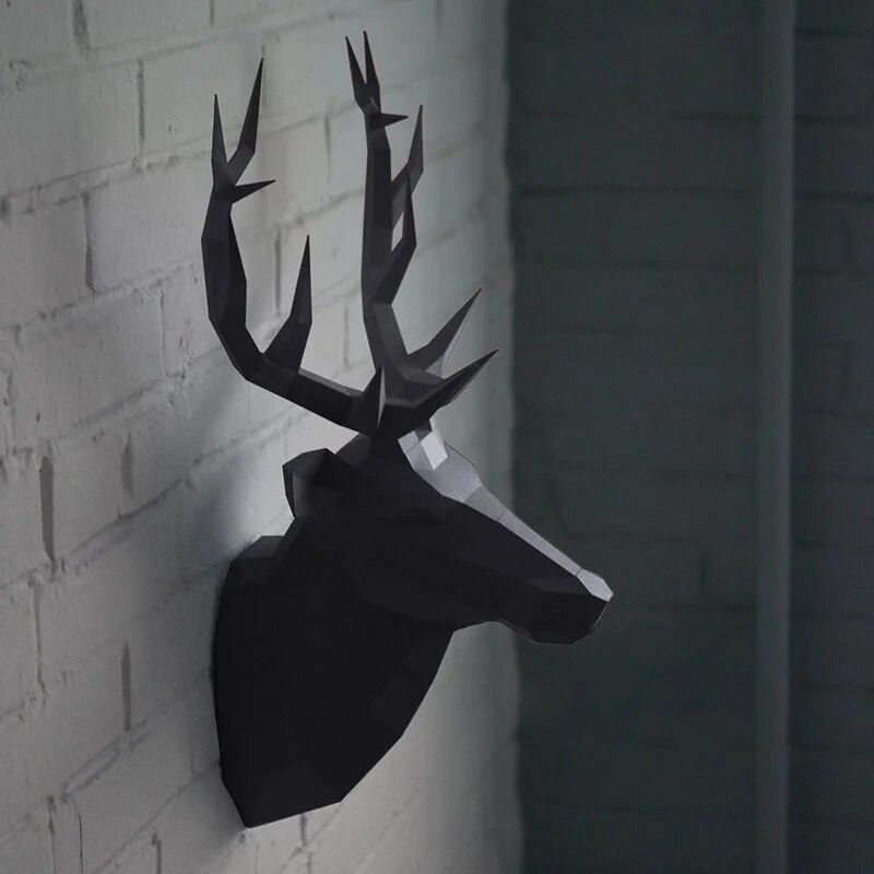 DIY 3D Deer Head Paper Model Kit – Transform Your Space with Creative Art