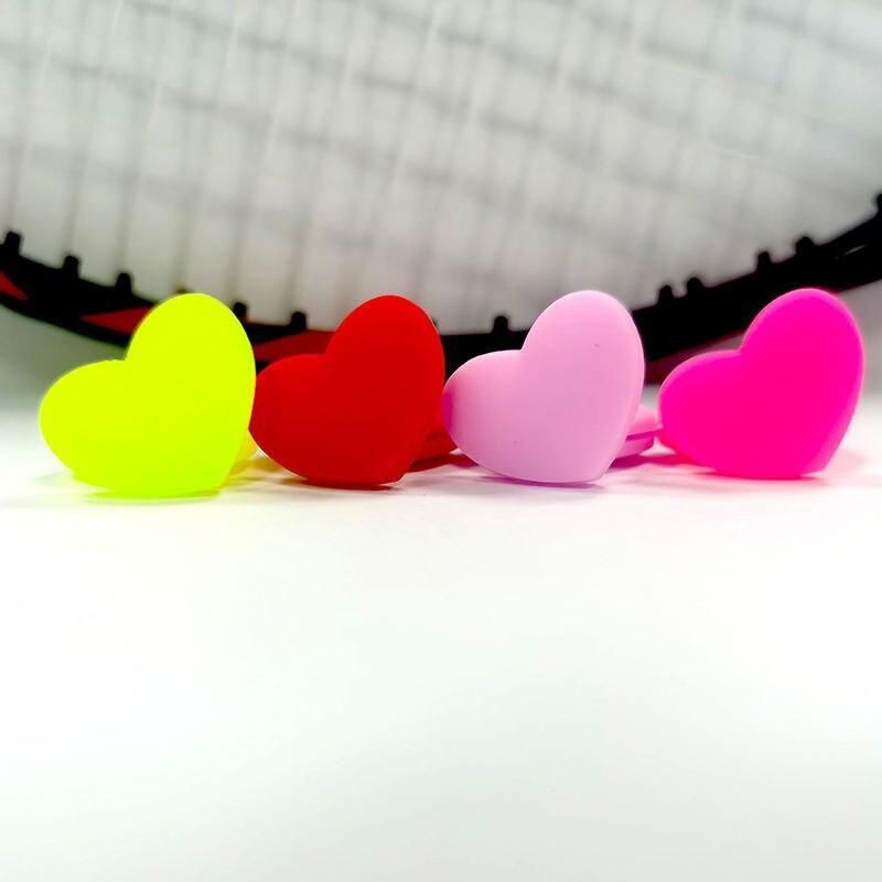 Heart-Shaped Silicone Tennis Racket Vibration Dampener - Shock Absorber for Enhanced Play