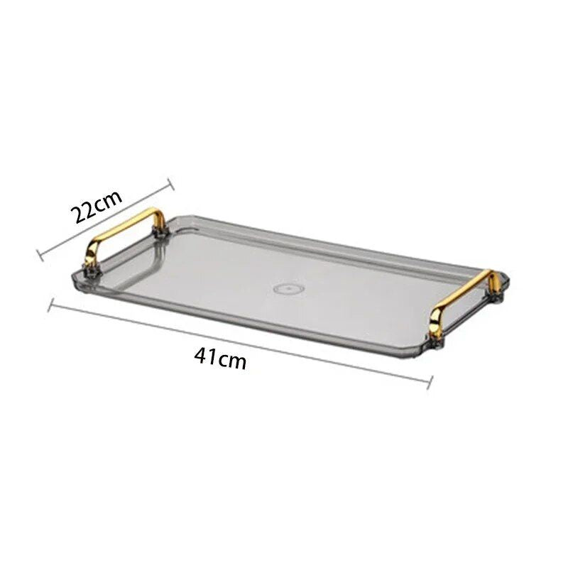 Elegant Acrylic Gold-Plated Serving Tray – Versatile and Eco-Friendly Household Accessory